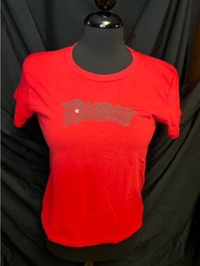 American Apparel Women’s Detroit T-shirt Red Slim Fit Size Large